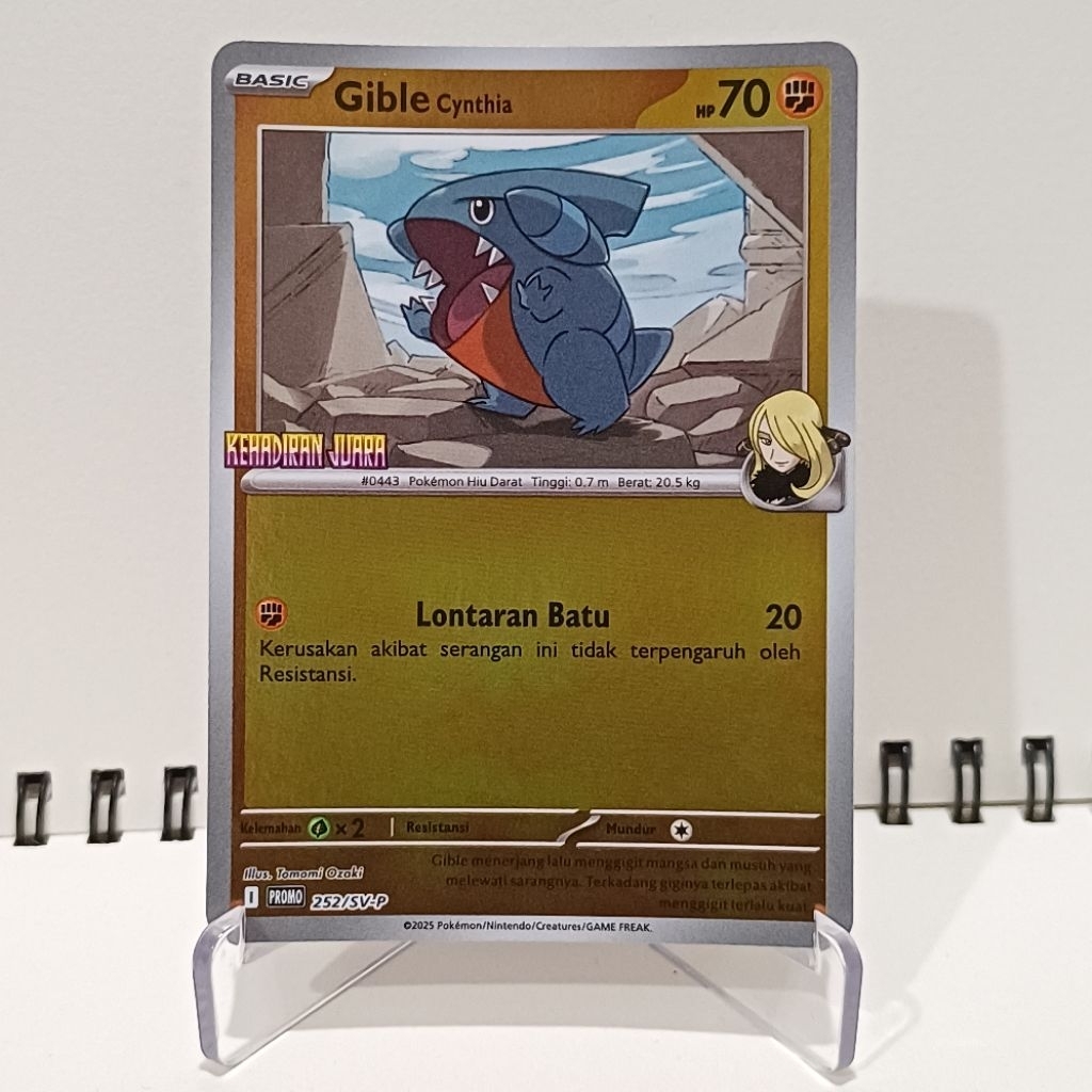 Gible Cynthia Kehadiran Juara Set Indomaret - Kartu Pokemon TCG Indonesia - Scarlet & Violet Promo |