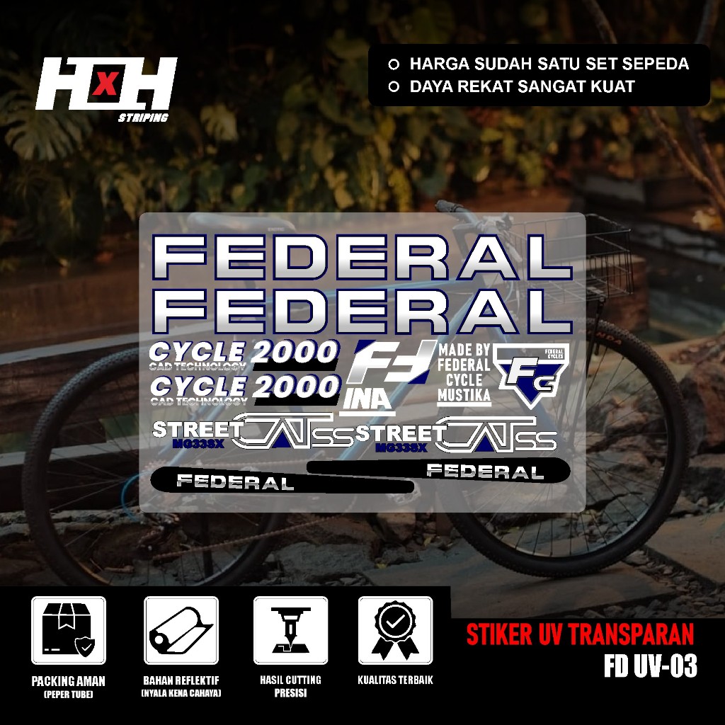 Federal UV Stiker Decal Transparan MTB STREET CAT Cycle 2000 Stiker Sepeda Kalcer 03