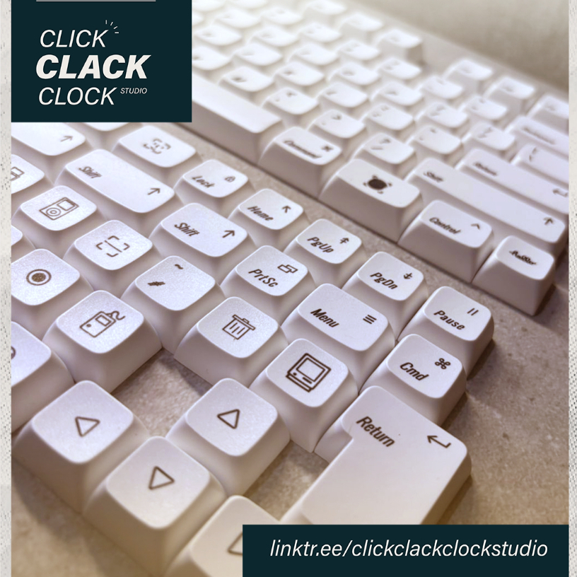 KEYCAPS - Apple Mac White XDA PBT for Mechanical 139 keys ClickClackClock
