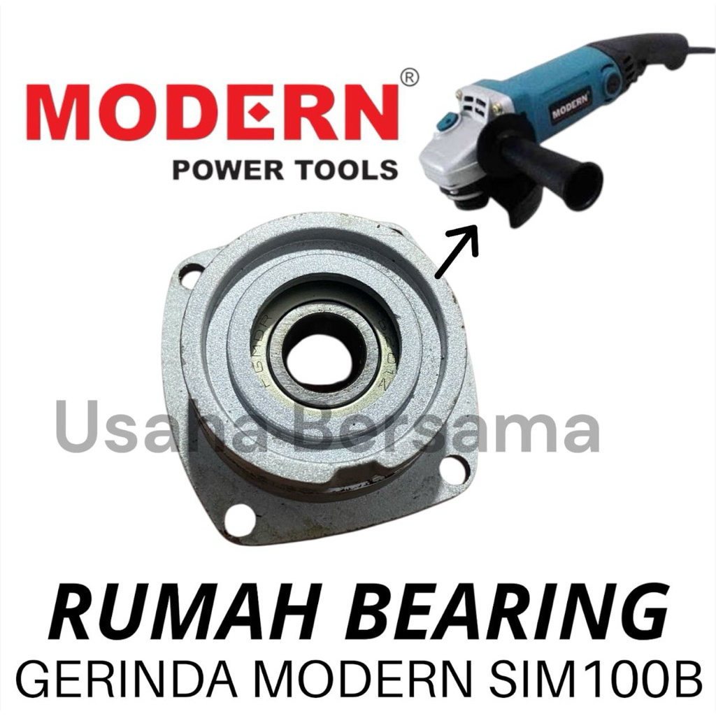 RUMAH BEARING DEPAN SIM100B + BEARING GERINDA MODERN KEPALA DEPAN GERINDA MODERN SIM100 DUDUKAN AS S