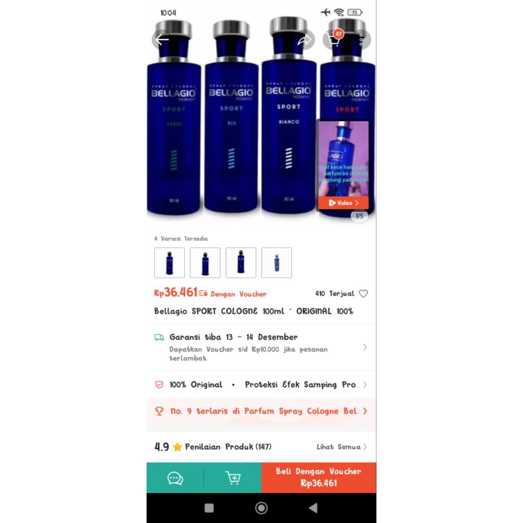 parfum belagio kaca