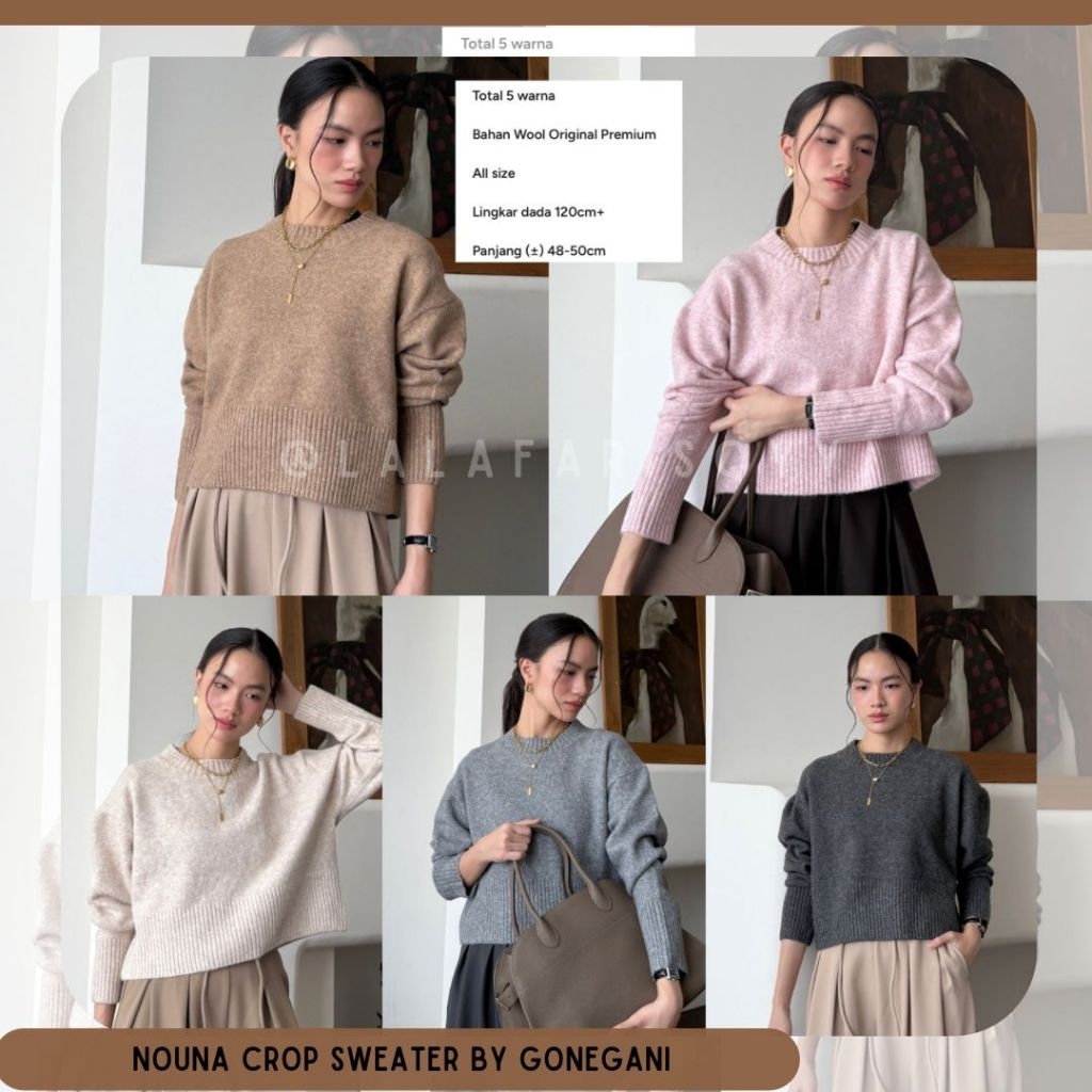 NOUNA CROP SWEATER / MEOW SLIT SWEATER GONEGANI RYU SWEATER BY GONEGANI