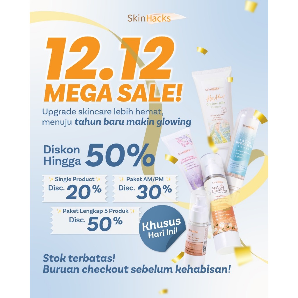 SKINHACKS SIMPLE BUT COMPLETE - Paket Lengkap 5 PRODUK -We Hack Your Skincare Routine to Make It Eff