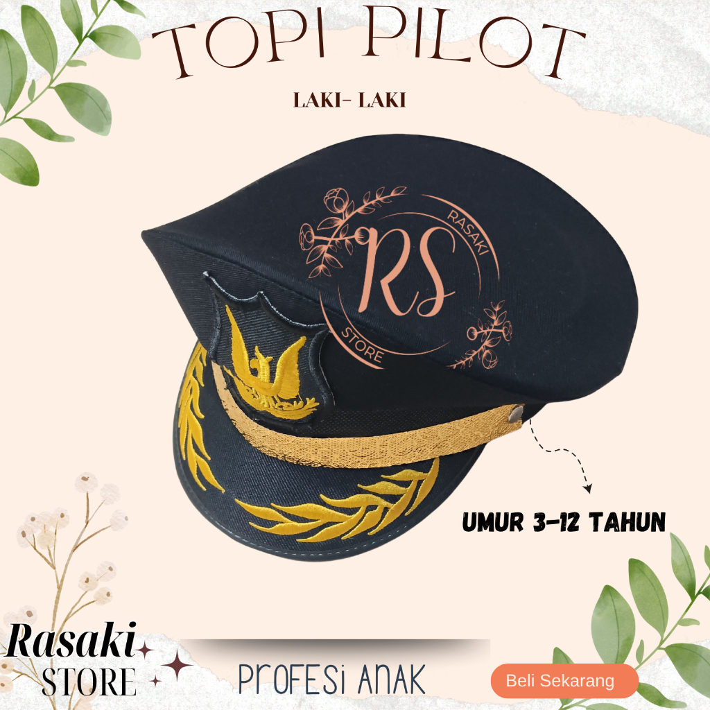TOPI PILOT PILOT  WANITA PILOT LAKI LAKI PILOT PEREMPUAN PILOT LAKI LAKI ACSESORIS BAJU KARNAVAL