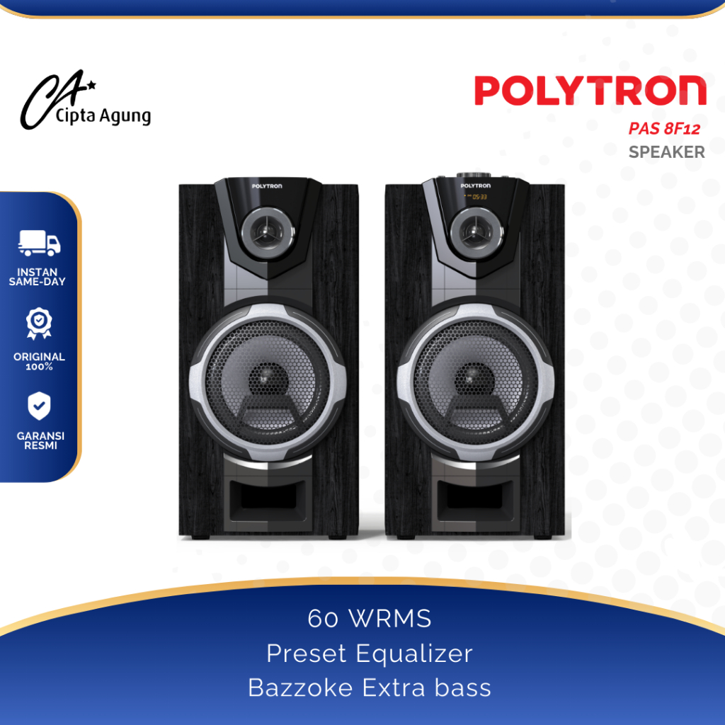 POLYTRON SPEAKER AKTIF POLYTRON PAS-8F12 PAS8F12 PAS 8F12 PAS 8F 12 PAS 8 F12 GARANSI RESMI 8 INCH S