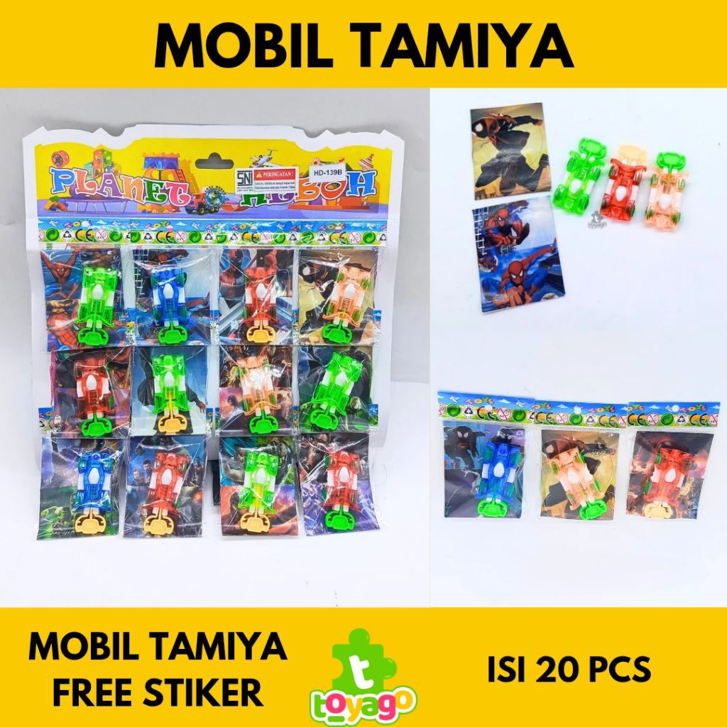 Mobil tamiya layar isi 20 pcs mainan mobilan tamia warna warni grosir murah