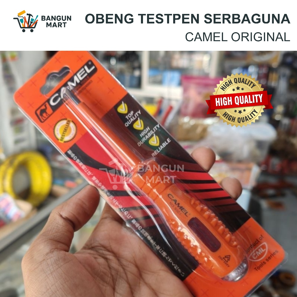 Obeng Tespen / Test Pen Listrik Camel Gagang Fiber AC 4 Inch / Tespen Listrik CAMEL / Obeng Tespen C