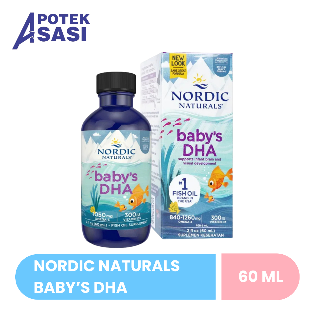 Nordic Naturals Baby's DHA 60 Ml - Suplemen Minyak Ikan Cair Yang Diformulasikan Untuk Bayi