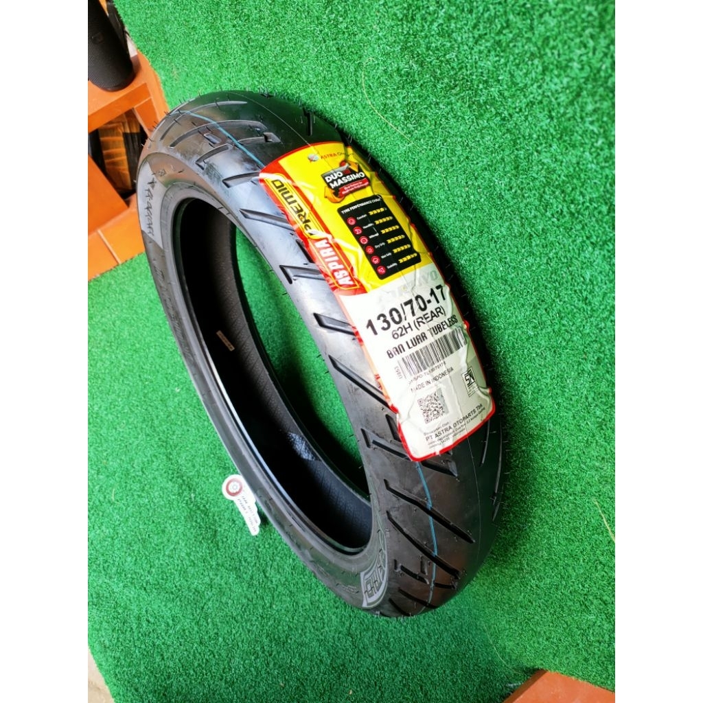 BAN LUAR MOTOR 130/70 17 TUBELESS ASPIRA PREMIO SPORTIVO BAN MOTOR 130/70 RING 17 ASPIRA PREMIO SPOR
