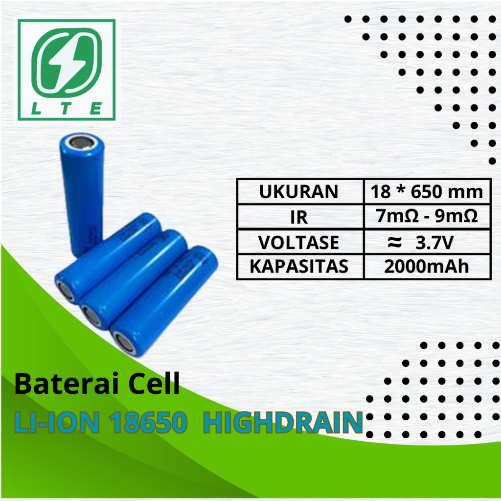 GROSIR Baterai Cell Lithium Li-ion 18650 Samsung 20S 2000mAh Highdrain 10C NEW