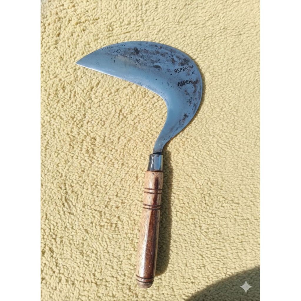 Arit Rumput Cap ASPER- Sabit Pertanian Berkualitas Tinggi - Alat Panen Rumput padi ( Super Tajam)