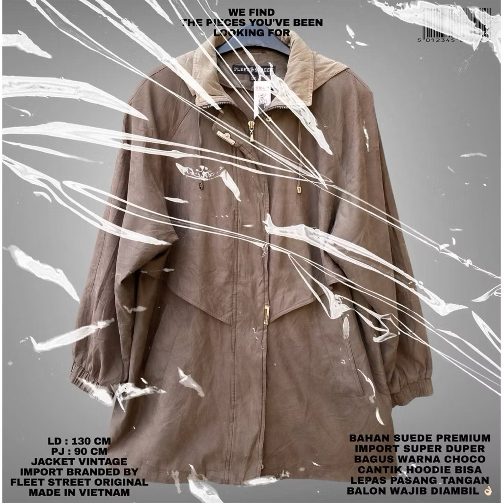 FLEET STREET KOREAN JACKET ORIGINAL/JACKET SUEDE PREMIUM KOREAN LOOK/BROWN COKSU SUEDE JACKET PARKA 