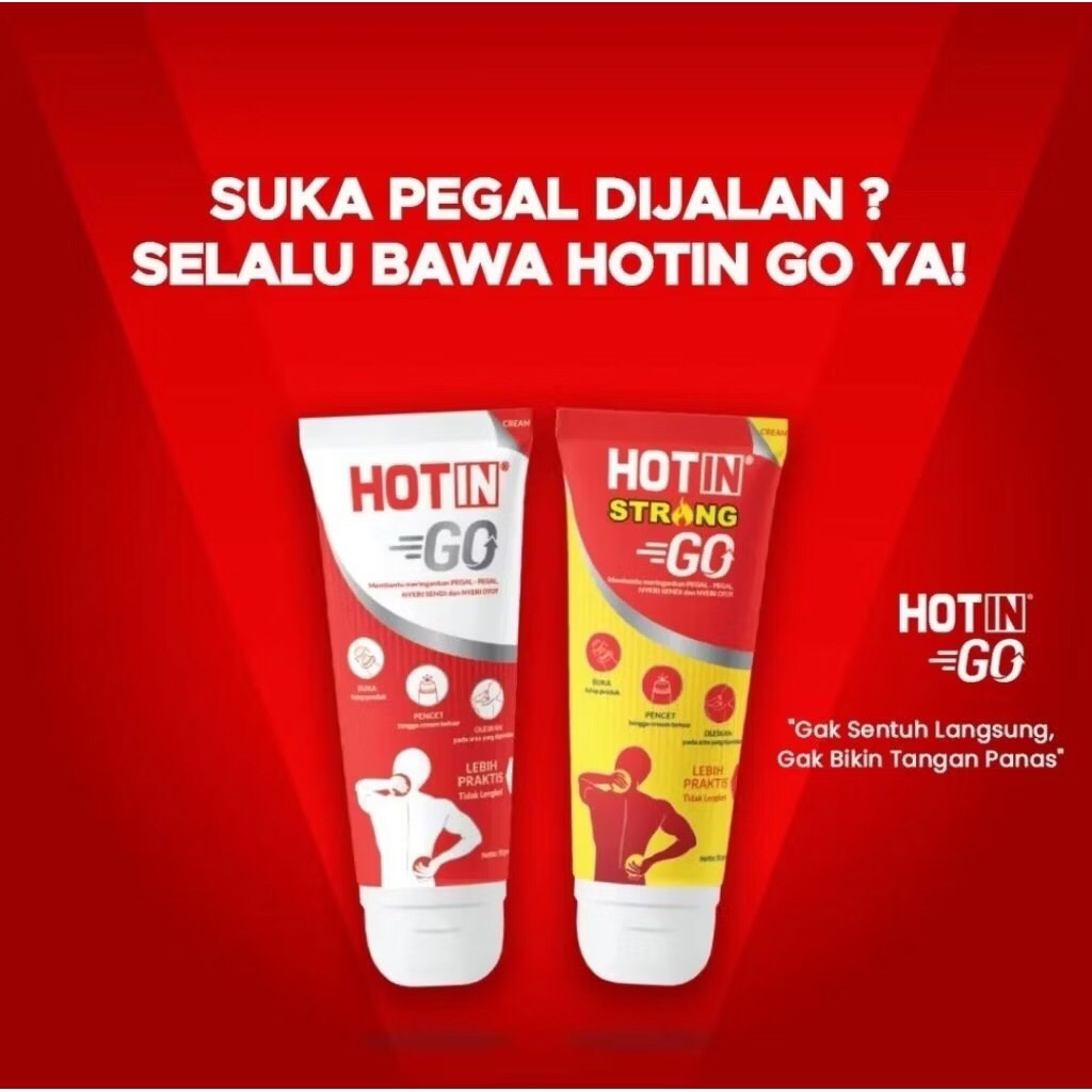 HOT IN GO & HOT IN GO STRONG GO 50gr, UNTUK NYERI OTOT PEGAL-PEGAL
