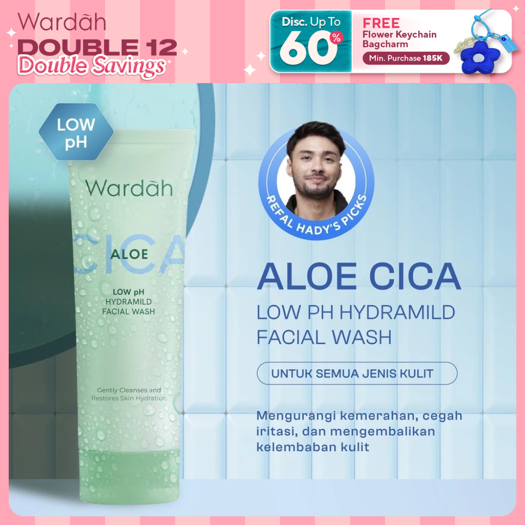 [REFAL HADY'S FAVORITE] Wardah Cica Aloe Low pH Hydramild Facial Wash Nature Daily Sabun Cuci Muka M