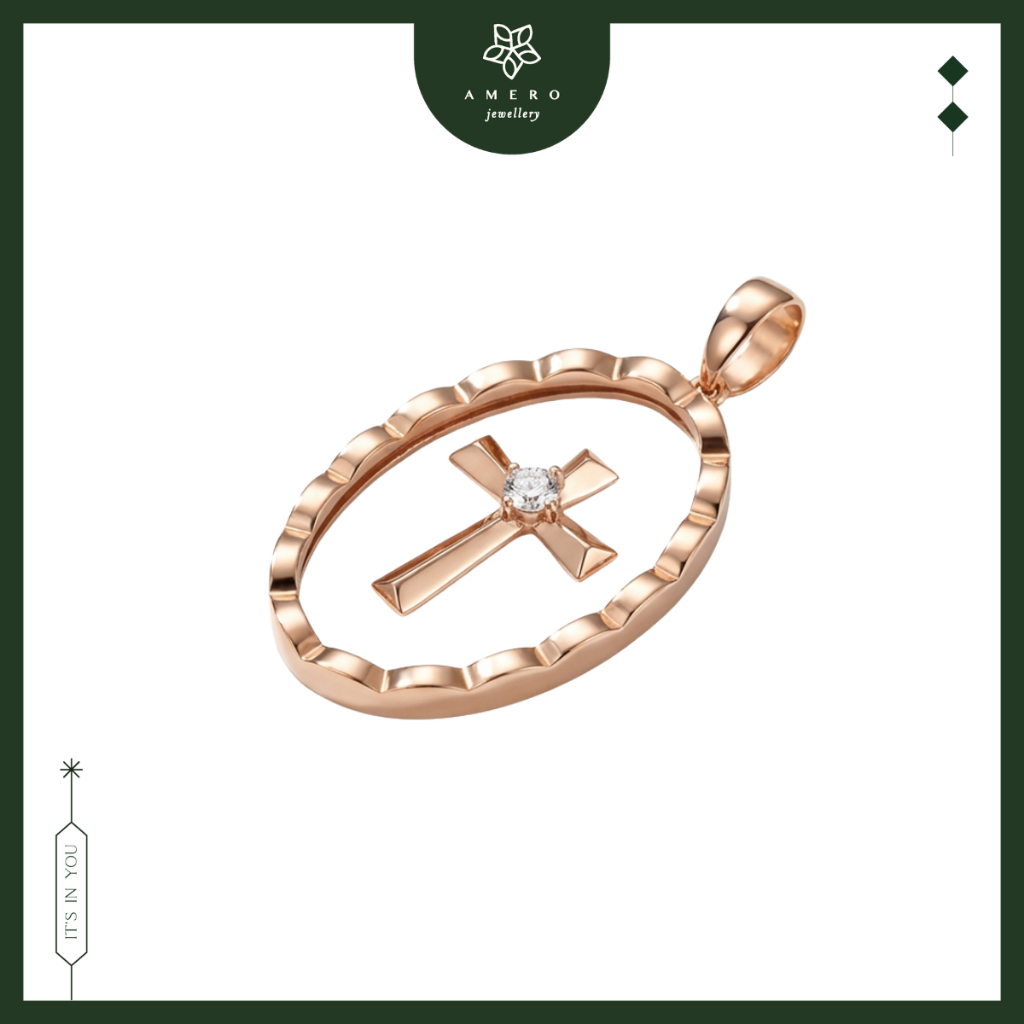 Liontin Emas Rose Gold 17K Leora LL-22 Amero Jewellery