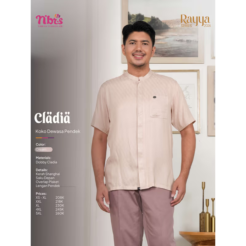 SALE KOKOM DEWASA TERBARU NIBRAS KERAH SHANGHAI KOKO CLADIA LENGAN PENDEK CREAM KOKO LENGAN PANJANG 