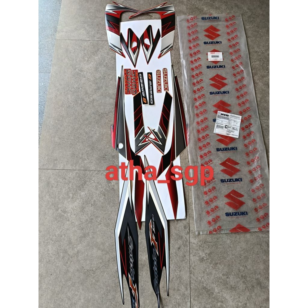 stiker body striping merah hitam Suzuki Satria Fu 2008 original sgp