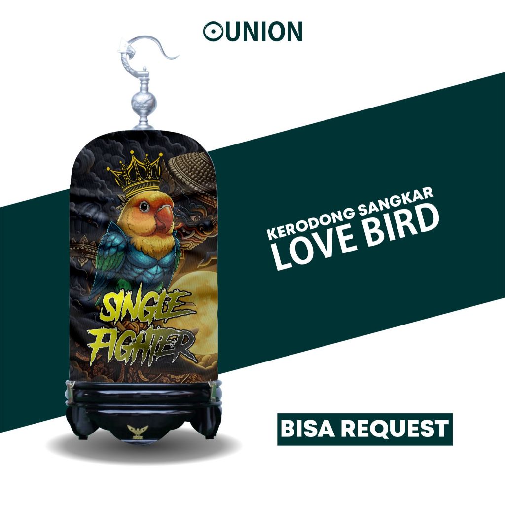 Lovebird  Kerodong Custom Full Printing Bahan Jersey Kandang Burung