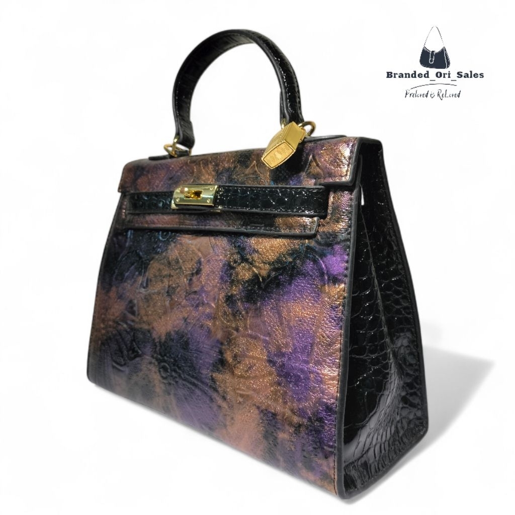 TAS WANITA CROCO EMBOSSED SHOULDER BAG