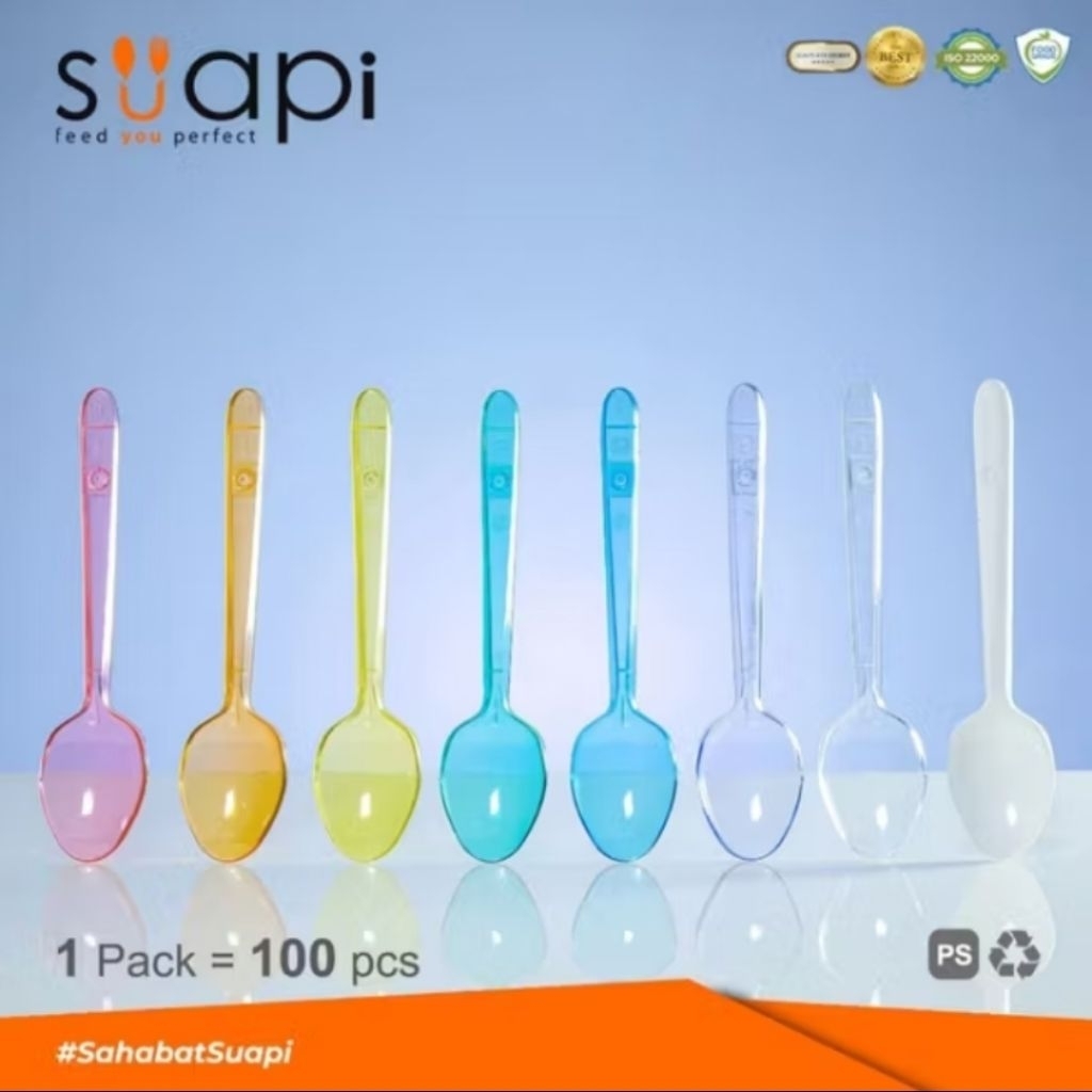 Sendok Teh Plastik warna Suapi PS - Sendok Puding - Tea Spoon - sendok teh - Sendok Ice cream