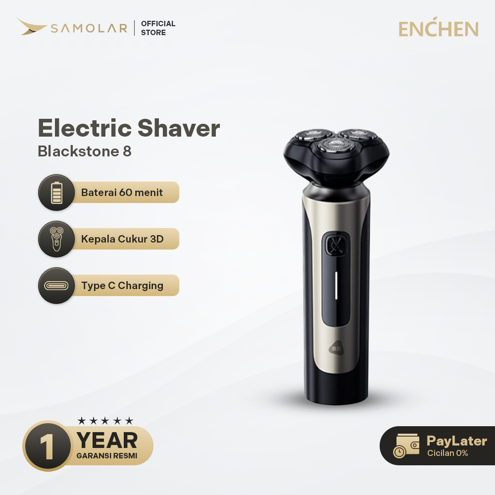 ENCHEN Blackstone 8 Alat Cukur Elektrik Rotary 3 Kepala IPX7 Waterproof Portable