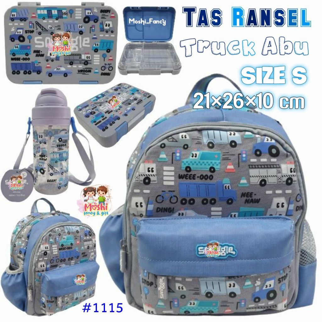 Tas Mobil Biru Anak PAUD Laki-Laki / Tas Ransel Sekolah Anak PAUD Boy / Tas Gendong Anak Motif Mobil