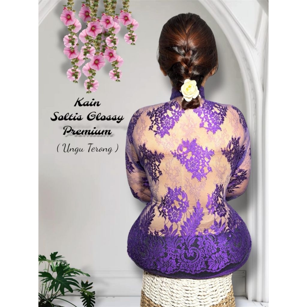 Kain Kebaya Brokat Metalik Soltis Ceplok Bayangan 2 Baju (2.5 Meter)