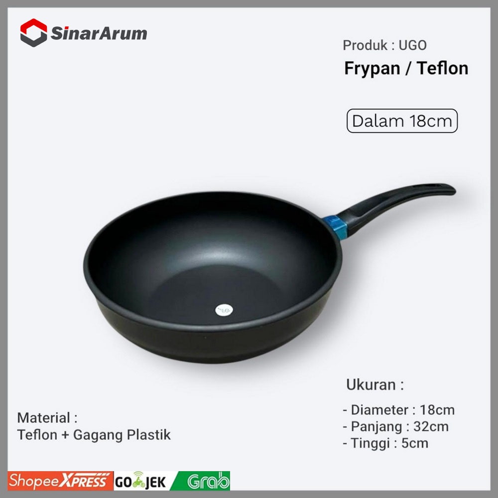 Teflon Frypan / Teflon Wajan Penggorengan Dalam UGO 18"