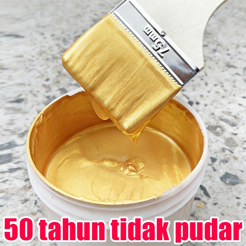 [konsentrasi tinggi] Cat Emas Cat gold Bright Gold Lembaran air satu lapisan penutup Cat Tembok Emas
