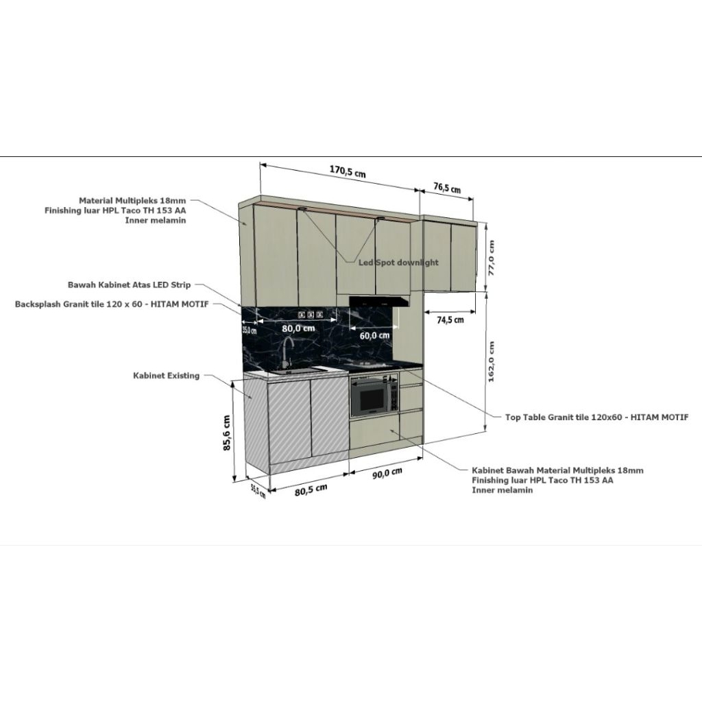 Pembayaran Ibu Mega Apartemen West Vista - KITCHEN SET