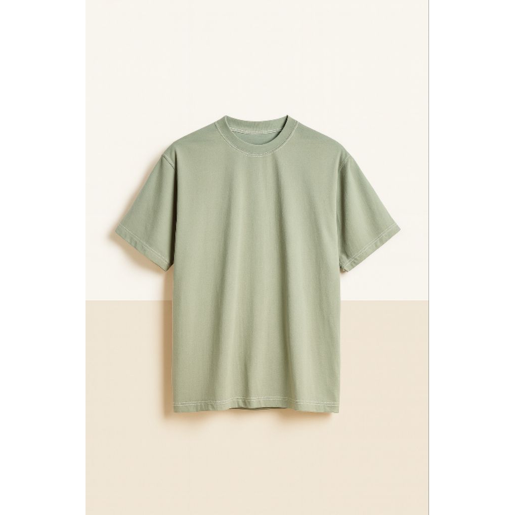 "Erigo T-Shirt Contrast Stitch Vaiasu Sage - Kaos Hijau Sage Pria & Wanita. XL