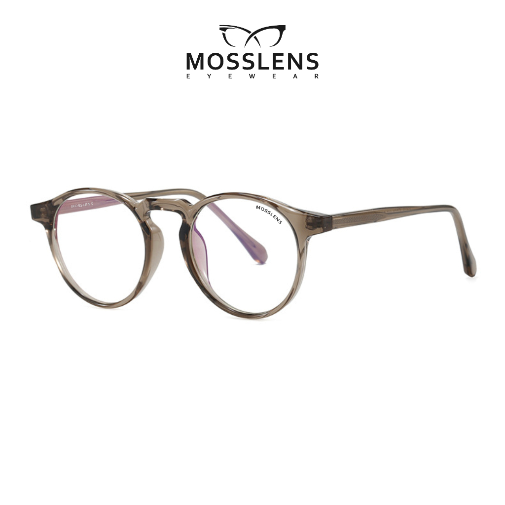 Mosslens Kacamata Anti Blueray Bluecromic Bulat Fashion Pelajar Tr90 Lentur Lensa Minus 8023