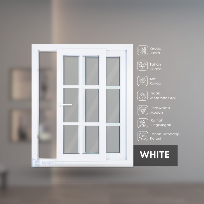 Jendela UPVC Double Sliding Full Regal