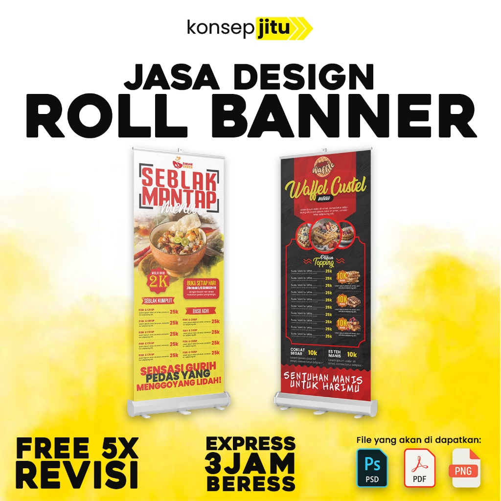 JASA DESAIN | JASA DESAIN ROLL BANNER | JASA DESAIN X BANNER | KONSEP JITU