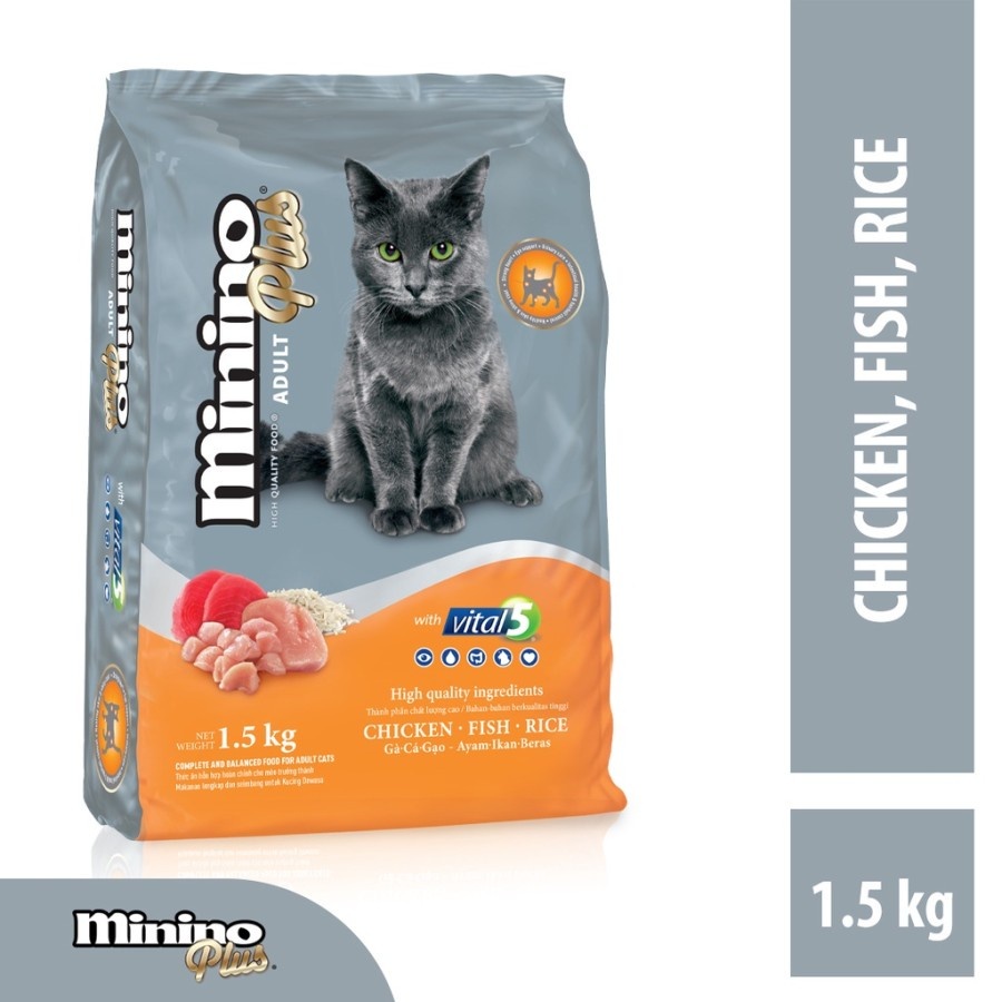 Minino plus adult 1,5kg Makanan Kucing cat food 1,5 kg Cat Food