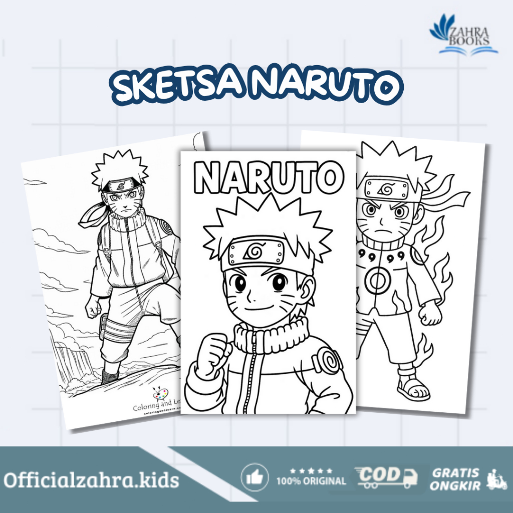 Sketsa Gambar Mewarnai Untuk Anak Paud dan TK Tema : Naruto (Random)
