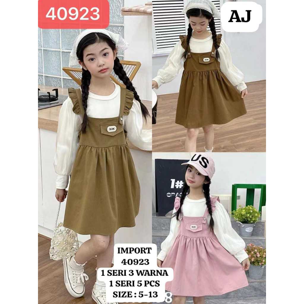 Setelan Overall Lengan Panjang Jumpsuit Rok / Flow Overall Jumpsuit Rok Anak Perempuan / Overall Kor