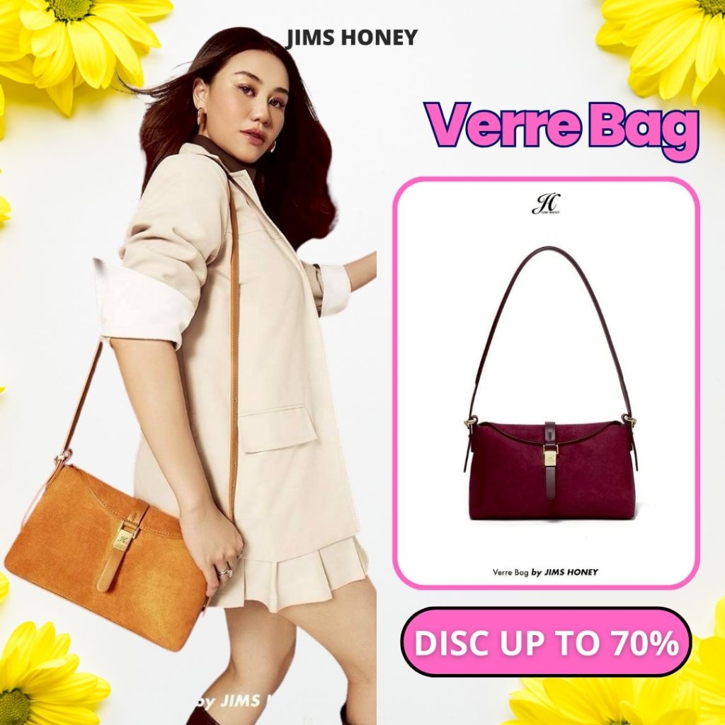 JIMS HONEY Verre Bag Aaliyah's Choice - Tas Selempang Wanita Desain Simple Lembut Elegan Bahan Suede