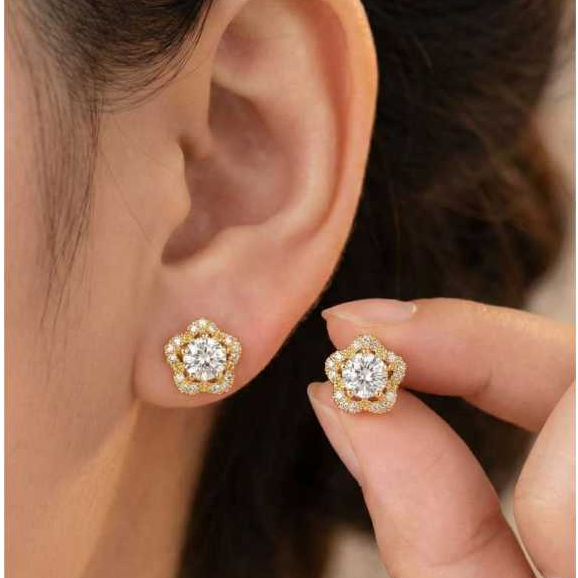 ANTING BINTANG EMAS BATU SILVER