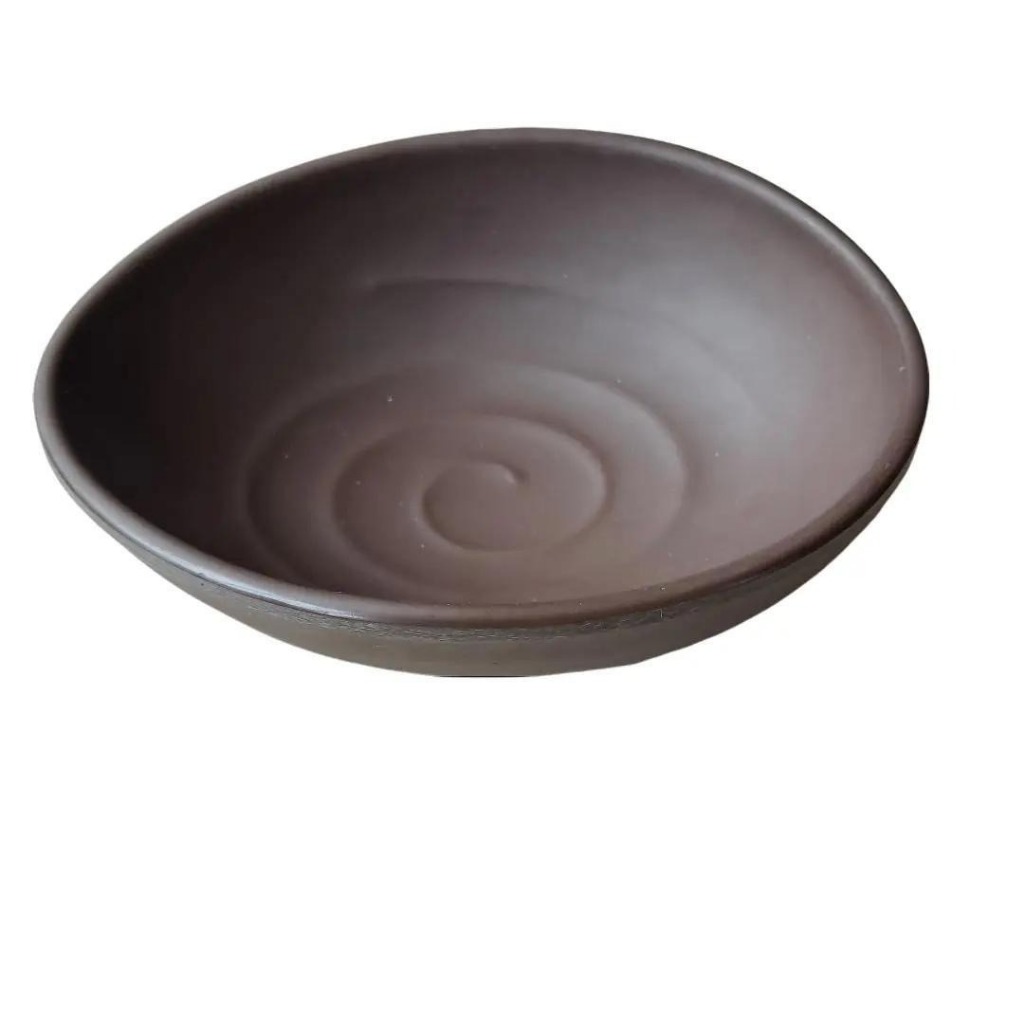 Mangkuk Tembikar Oval 6" Coklat Tua Melamine Stone Series - Golden Dragon W3406A