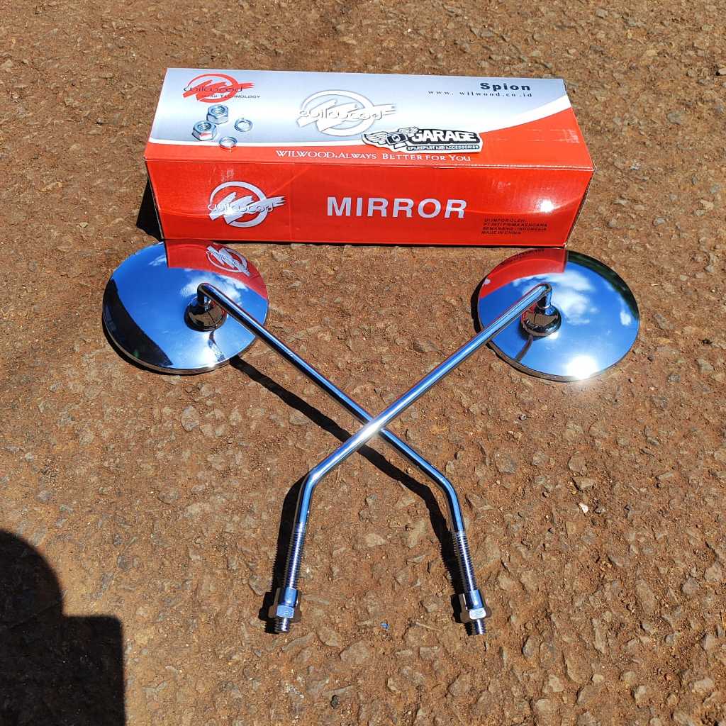 spion honda C70 Bulat Batang panjang C50 C65 C90 Pispot kaca lensa spion Pis pot Kotak Drat 12 Unyil