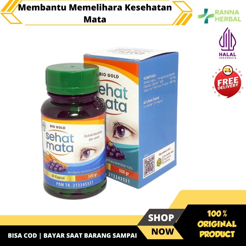 Kapsul Sehat Mata Bio Gold Ekstrak Wortel & Bilberry Original BPOM Isi 60 Kapsul