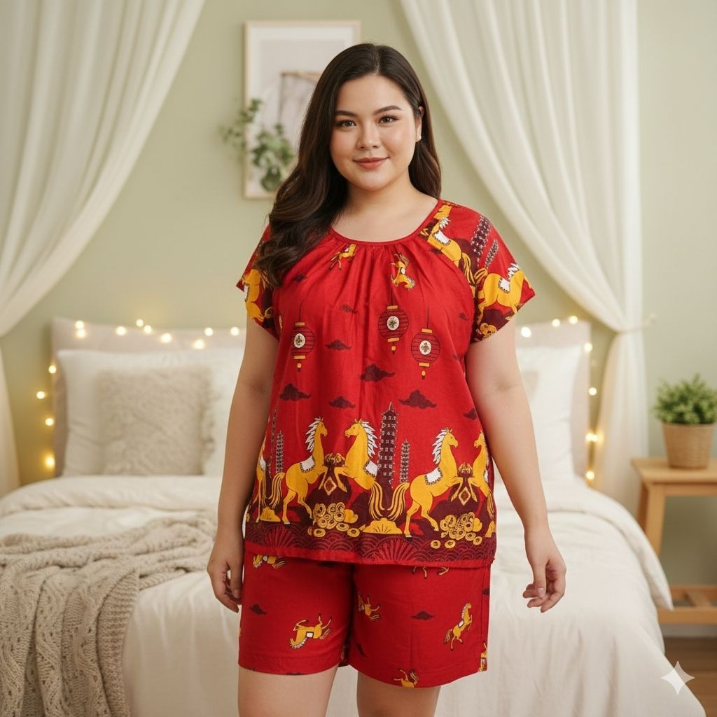 STELAN RC HP GAJAH PUTIH JUMBO LD 130 / SETELAN BAJU TIDUR HOTPAN GAJAH PUTIH JUMBO