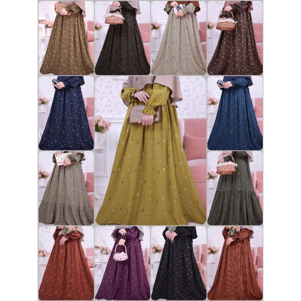 GAMIS DITSY NIGHTGOWN SIZE XXL DAN XXXL BAHAN VISCOSE PREMIUM||BASE VISCOSE||ROYAL VISCOSE