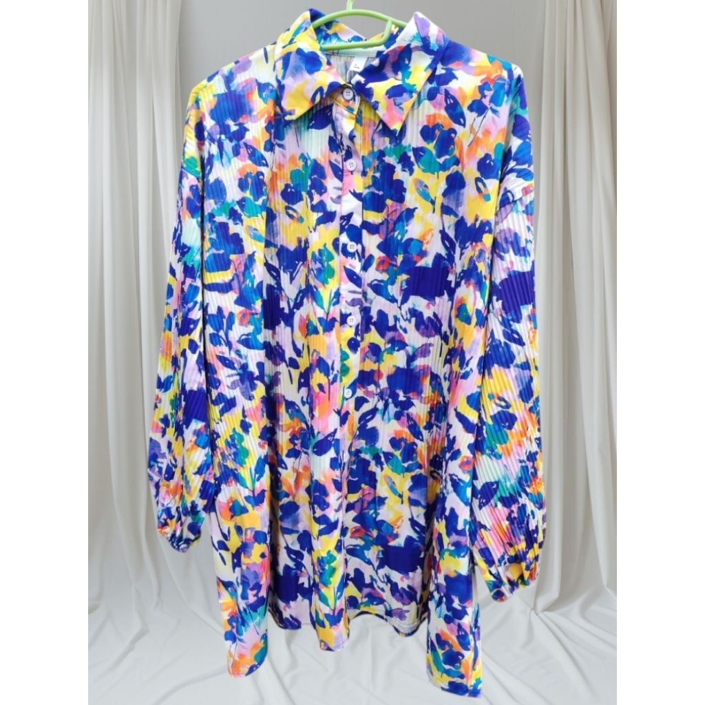 Preloved Kemeja Plisket Jumbo UP LD 150 Brand JRY