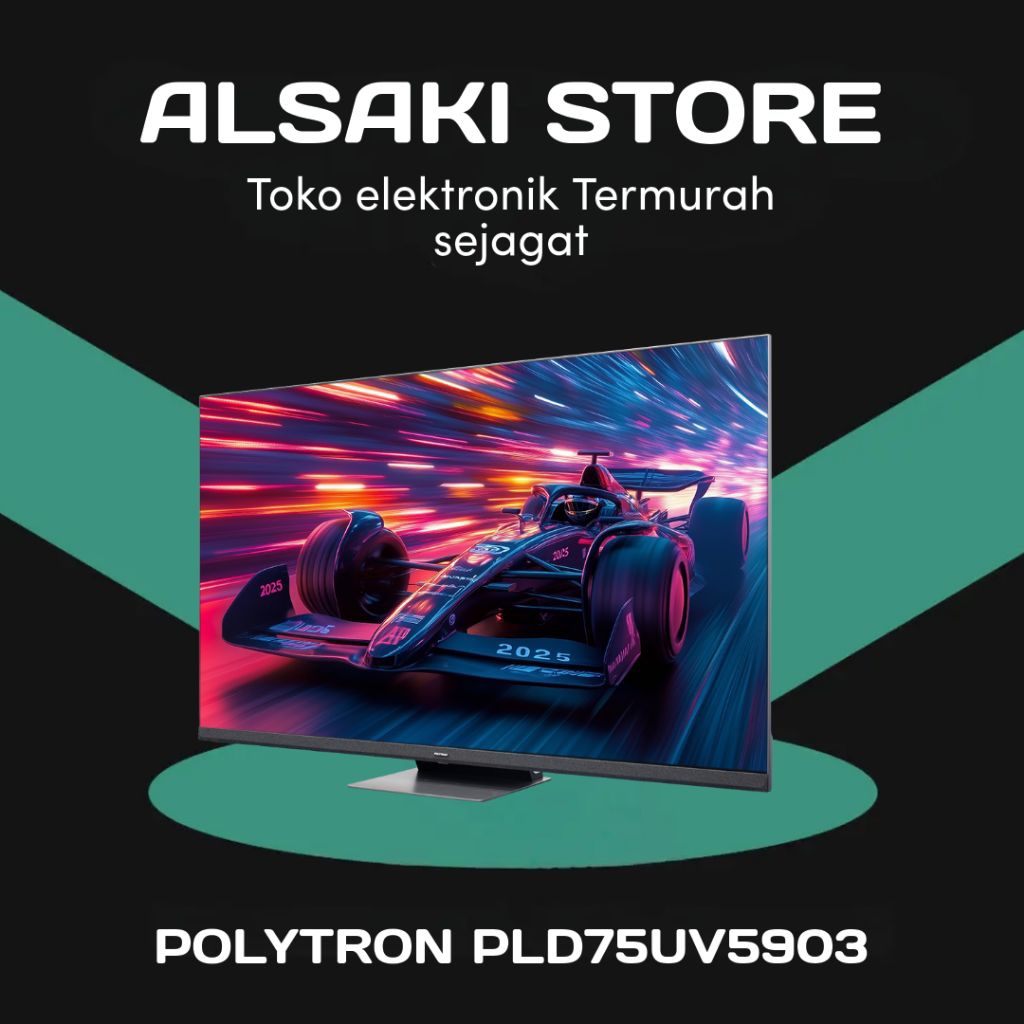 POLYTRON PLD75UV5903 Mini LED Quantum 4K UHD Smart Gaming TV 75 Inch 120Hz