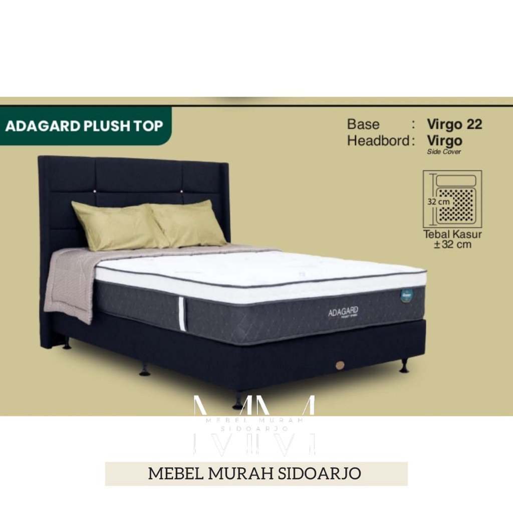 Kasur Springbed Adagard Pocket Plushtop Garansi Pegas 10 Thn ukuran 180x200 160x200 140x200 100x200 