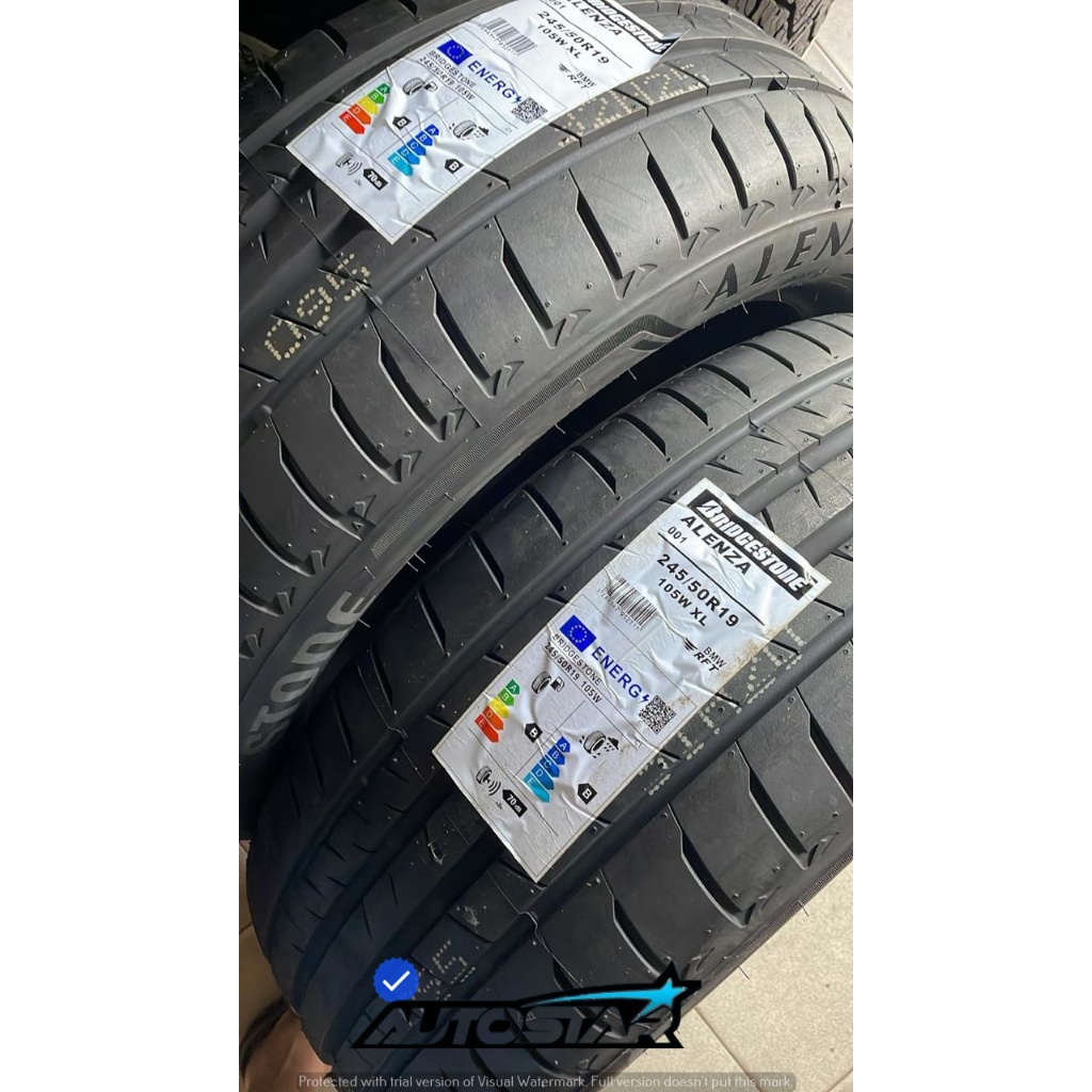 BAN MOBIL STANDAR BMW BRIDGESTONE ALENZA RFT ANTI BOCOR SIZE 245/50 R19 TUBLES KUAT BERKUALITAS