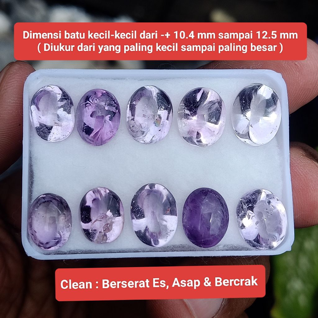 NATURAL BATU KECUBUNG UNGU MUDA KALIMANTAN ( NATURAL AMETHYS QUARTZ )