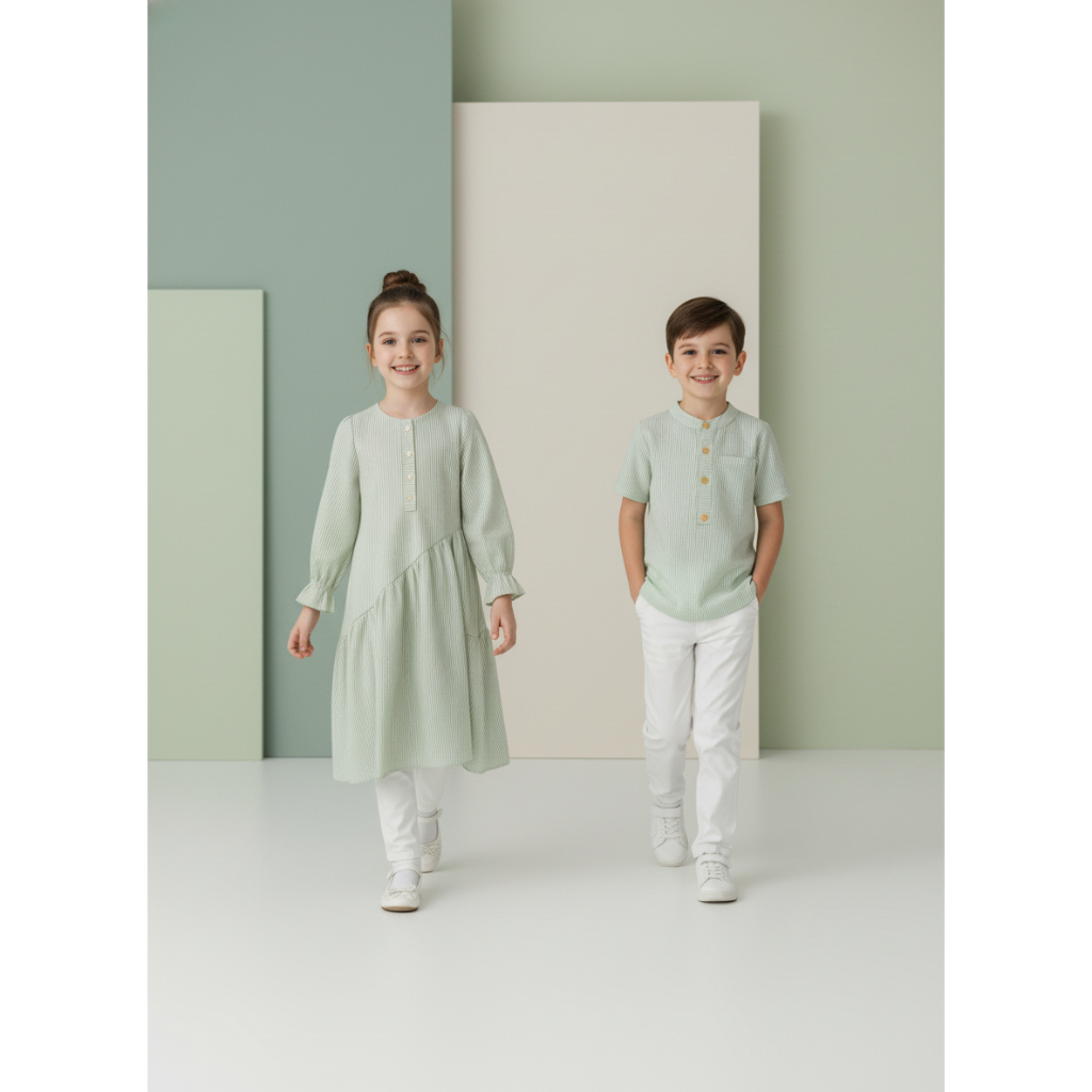 RIVER & RIVERA Kids Couple Clothing | Set Baju Couple Anak P&P | Baju Couple Kakak dan Adik | Baju L